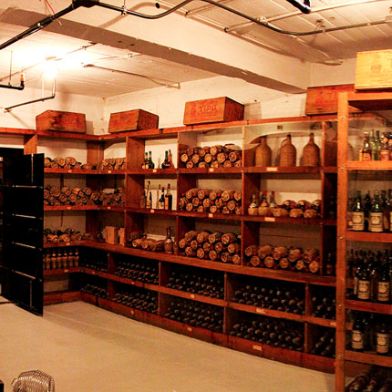 Wine bottles in Hearst Castle Wine Cellar